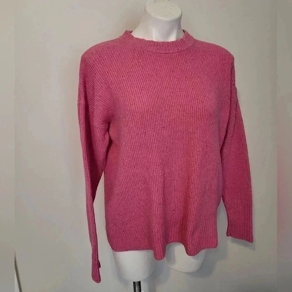 Something Navy Wool Blend Knit Pink Sweater